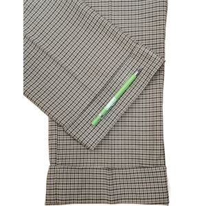 🤎 tan small houndstooth pattern cuffed leg casual pants by New York & Company